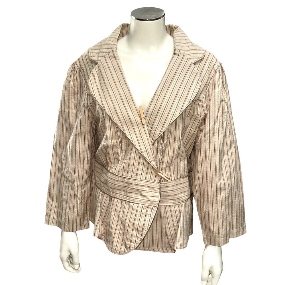 Mix It 3X Plus Brown Tan Jacket Open Front Textured Casual Layer City Streetcore - Picture 2 of 11
